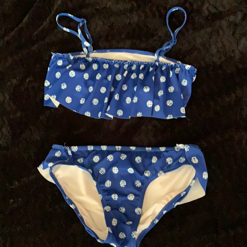 Justice Girls Blue and White Ruffle Bikini